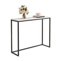 KONSOLENTISCH LORA 100/30/80 cm Schwarz / Weiß matt - Schwarz/Weiß, Metall (30/100/80cm) - Idohome