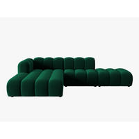ECKSOFA modular links Lupine aus Samt flaschengrün 5 Sitzplätze - Dunkelgrün, Textil (177/299cm) - Micadoni