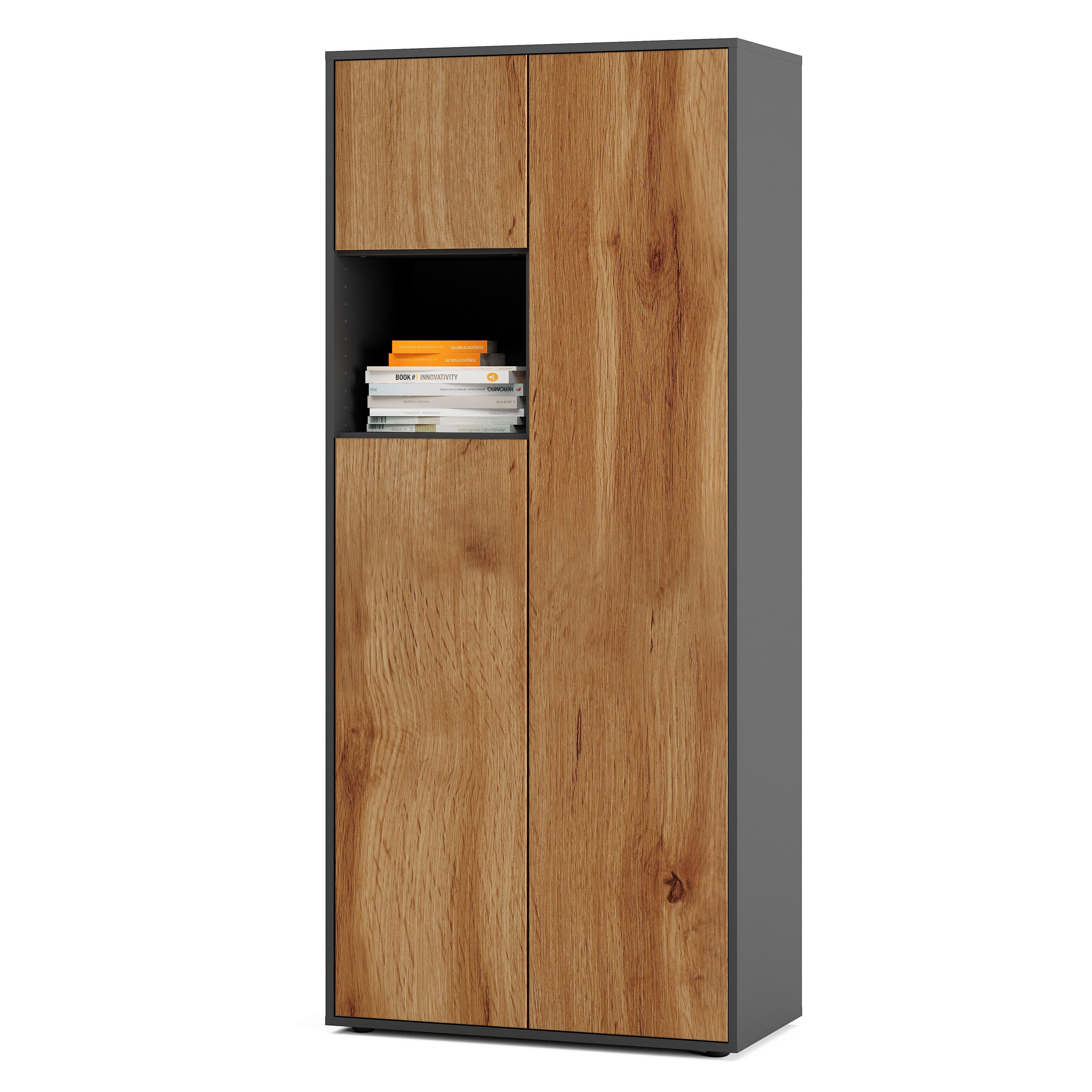 AKTENSCHRANK Amira T10 Eiche Wotan 180/80/40 cm - Eiche Wotan, Holzwerkstoff (80/180/40cm) - SIMPLYFURN