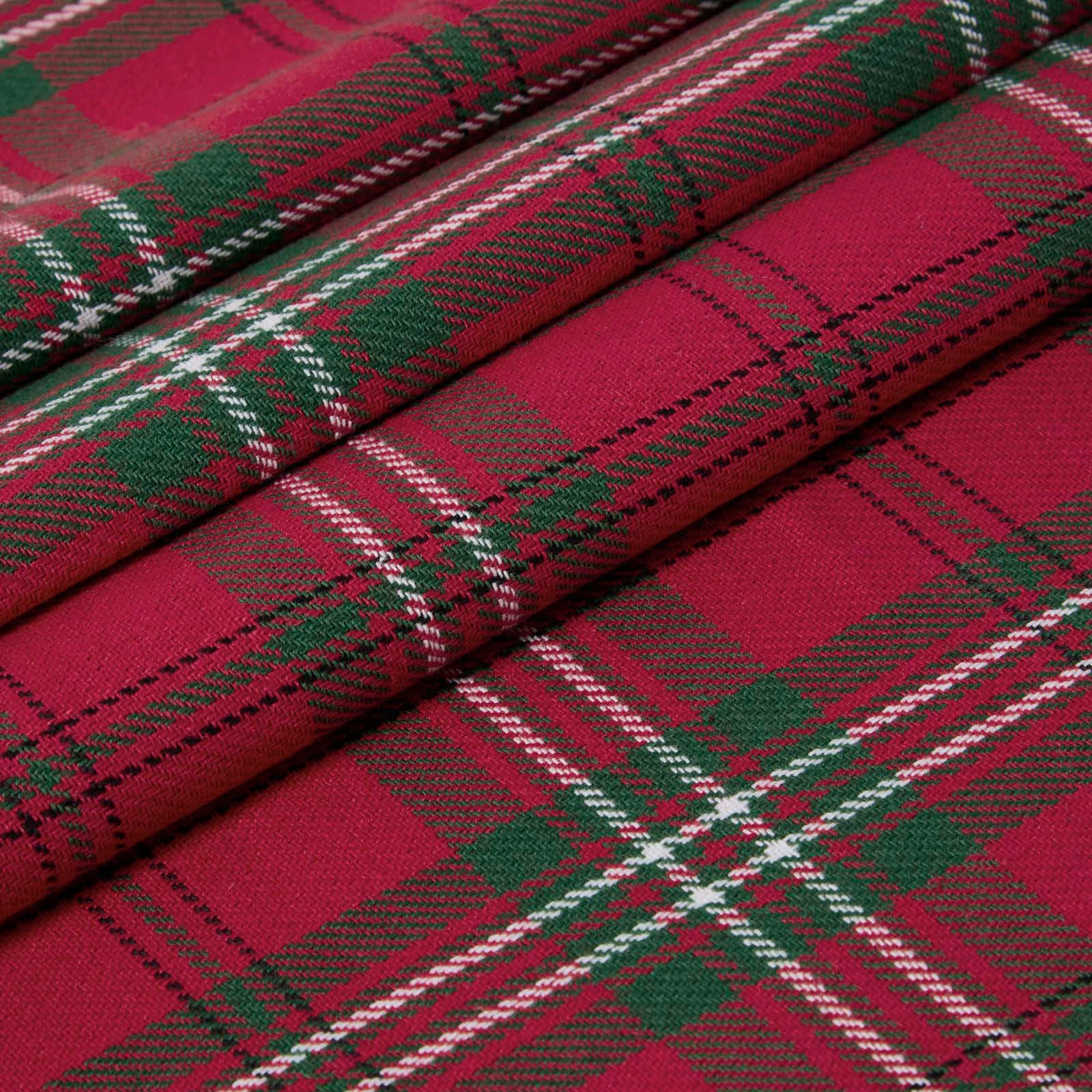 BAUMWOLLSTOFF Meterware Schottenkaro Edward rot-grün, 150 cm - Rot, Textil (150/100cm) - Homescapes