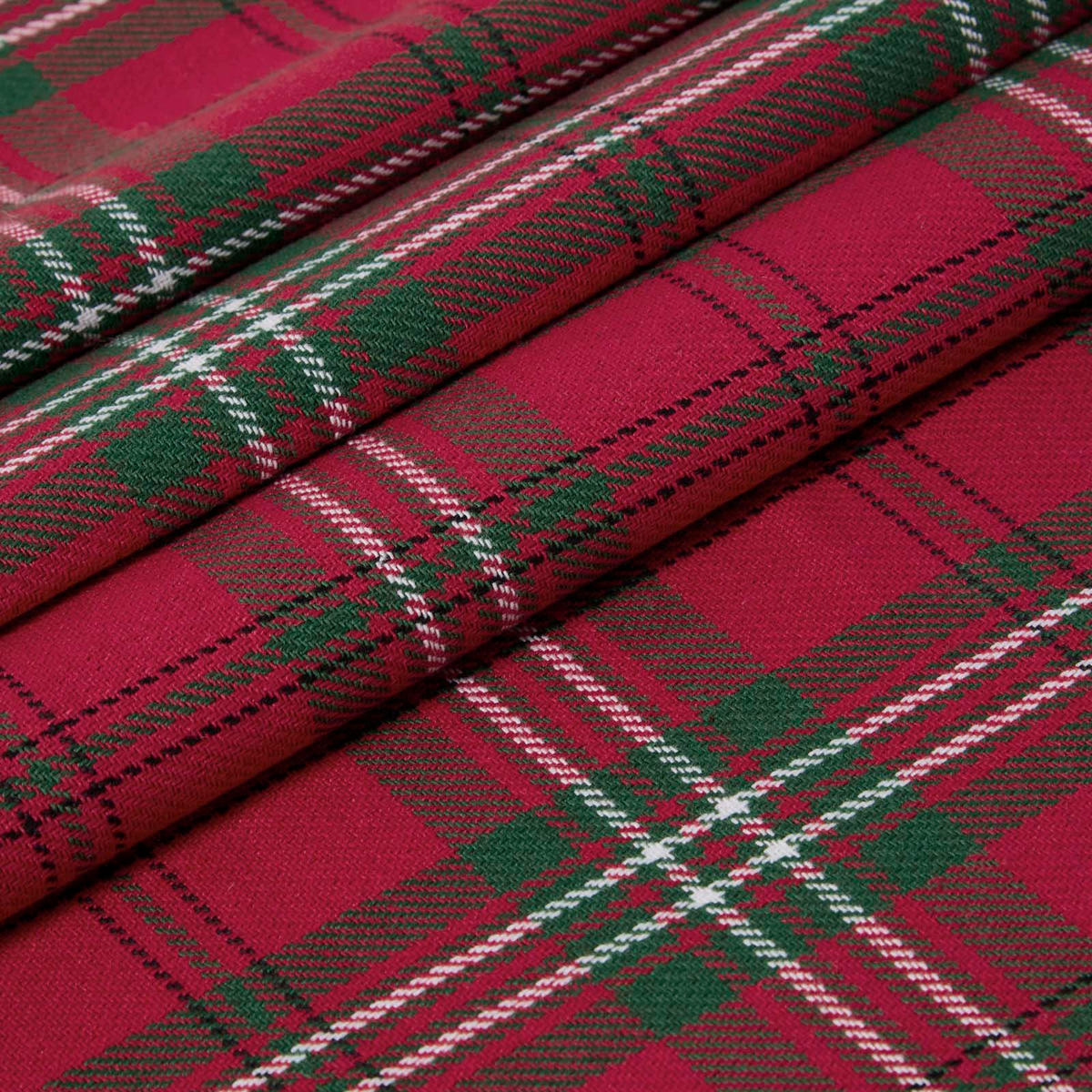 BAUMWOLLSTOFF Meterware Schottenkaro Edward rot-grün, 150 cm - Rot, Textil (150/100cm) - Homescapes