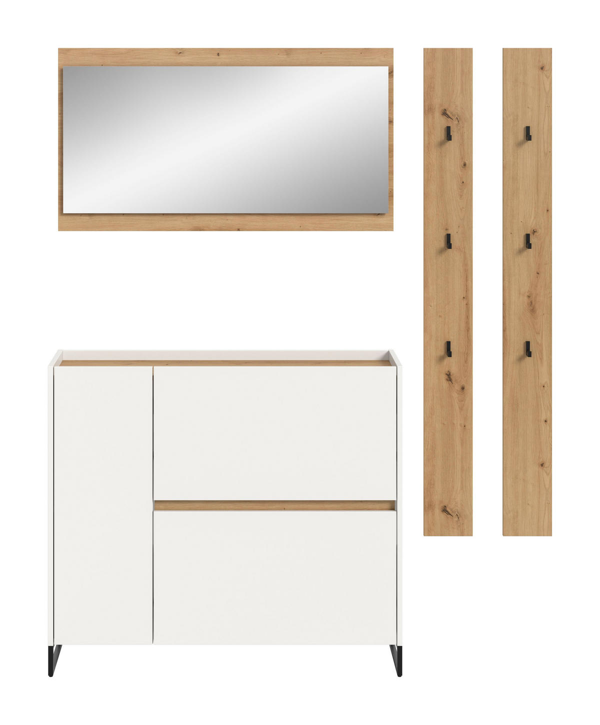 GARDEROBEN-SET DRIVE 4-tlg. (B/H/T: ca. 172/192/32 cm) in Weiß/weiß - Weiß, Holzwerkstoff (172/192/32cm)