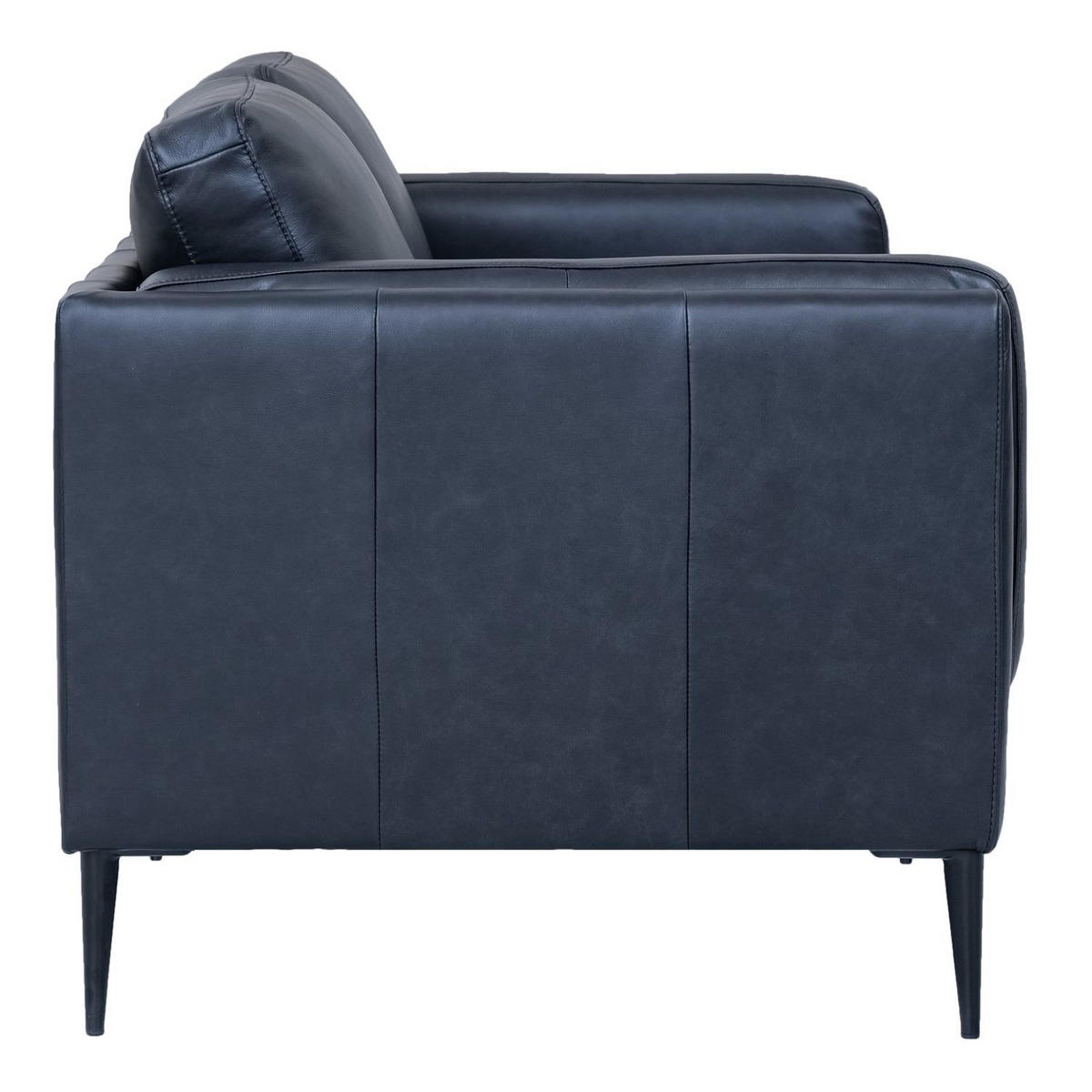ZWEISITZER-SOFA Echtleder Schwarz - Schwarz, Leder/Metall (157/83/88cm) - Furnhouse