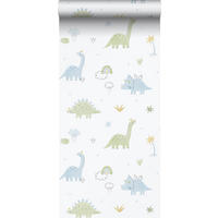 TAPETE Dinosaurier 53 cm x 10.05 m - Weiß, Papier (53/0.1cm) - Sanders & Sanders