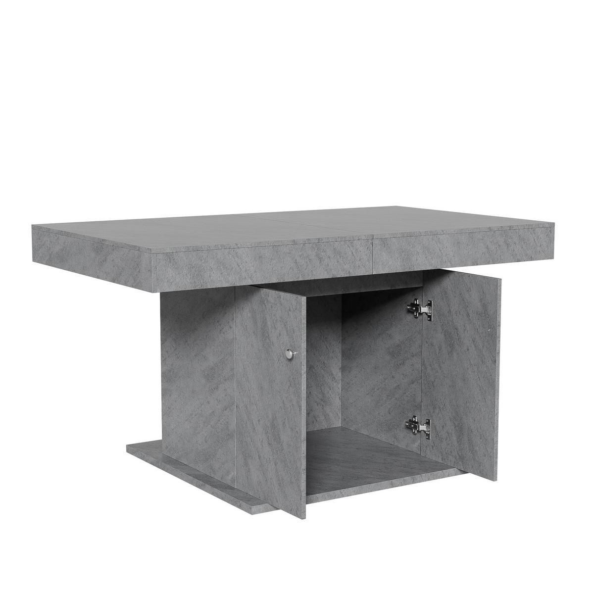 ESSTISCH 180/80/76cm grau mit Stauraum aus Spanplatte - Grau, Holzwerkstoff (180/80/76cm) - OKWISH