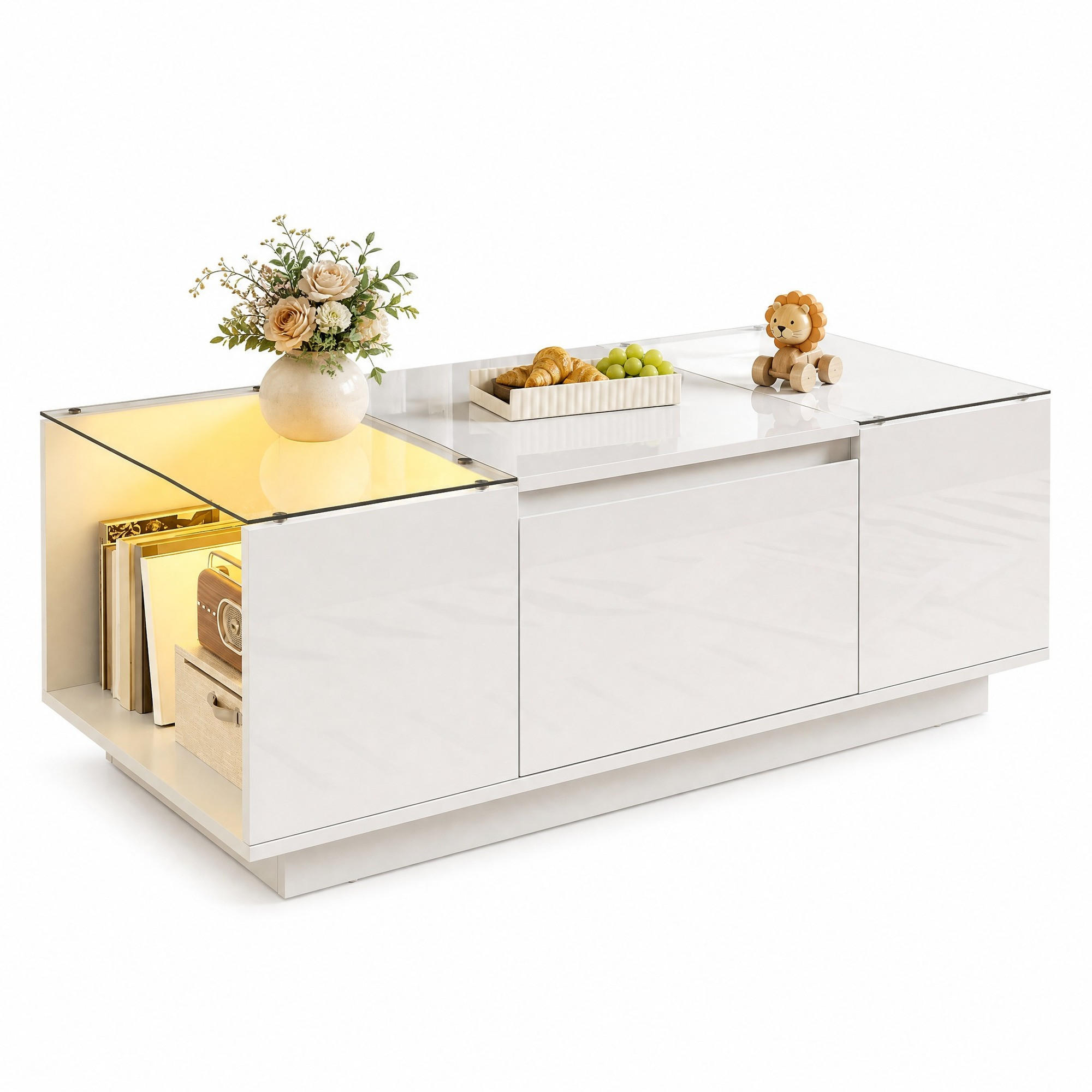Ivmeu Couchtisch Weiß 50x35x105 cm