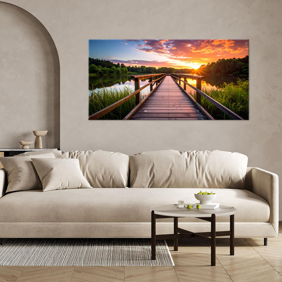 LEINWANDBILD Landschaften 120x60cm - Multicolor, Textil (120/60cm) - Feeby