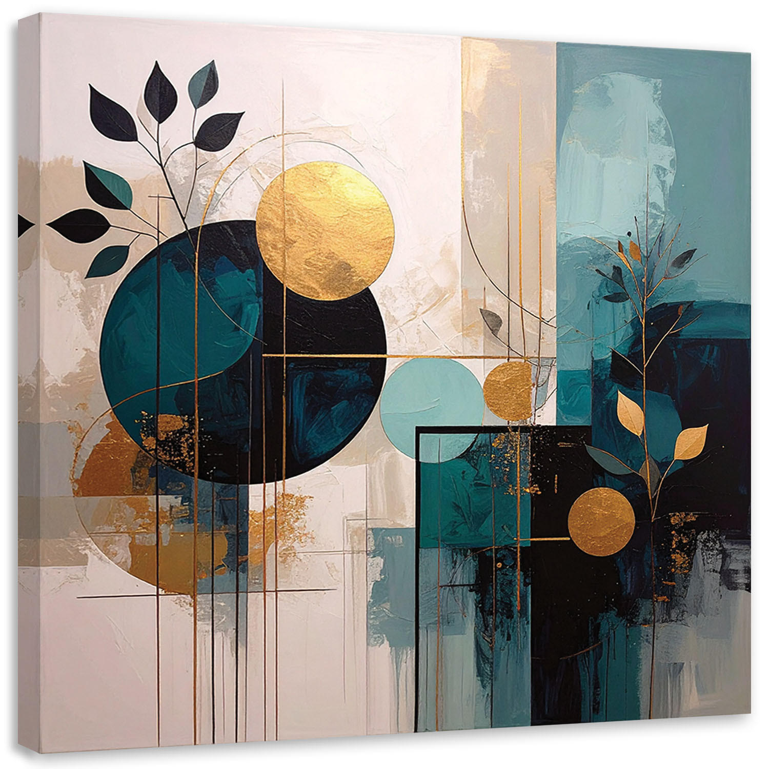 Feeby Leinwandbild, Grün 40x40 cm