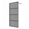 DUSCHWAND Essos - 90 x 200 cm - Schwarz - Walk-In Duschabtrennung aus Rauchglas - Anthrazit/Schwarz, Glas (90/200cm) - Badplaats