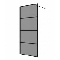 DUSCHWAND Essos - 80 x 200 cm - Schwarz - Walk-In Duschabtrennung aus Rauchglas - Anthrazit/Schwarz, Glas (80/200cm) - Badplaats