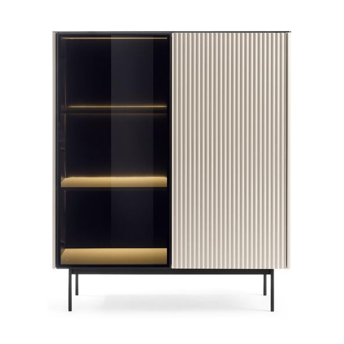 VITRINE – WT107 – 107 cm – Orta – Kaschmir - Kaschmir, Holzwerkstoff (107/126/39cm) - hi-markt