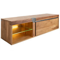 TV-BOARD Wildeiche / Zerreiche 180x48x50 natur geölt NEW AMSTERDAM #02 - Naturfarben, Holz (180/50/48cm) - Massivmoebel24