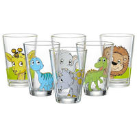 KINDERGLÄSER Dino und Dschungeltiere bunt 200 ml 6er Set - Multicolor, Glas (0.2L) - Ritzenhoff Breker