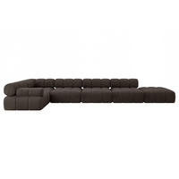 ECKSOFA modulares Sofa Felto-L3 - 475x190x70 cm Braun Velours - Braun, Holzwerkstoff/Textil (475/190cm) - ALTDECOR