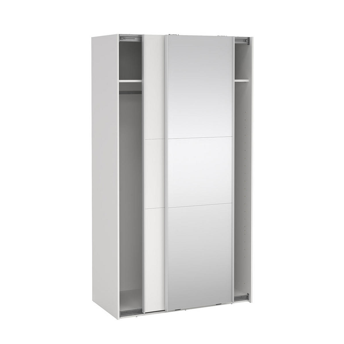SCHIEBETÜRENSCHRANK, Como, Weiß, Holzwerkstoff, 119 x 67 x 221 cm - Weiß, Holzwerkstoff (119/221/67cm) - ebuy24