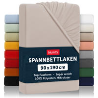 SPANNBETTLAKEN 2er-Set 90/190/30 cm Taupe - Taupe, Textil (90/190cm) - Blumtal