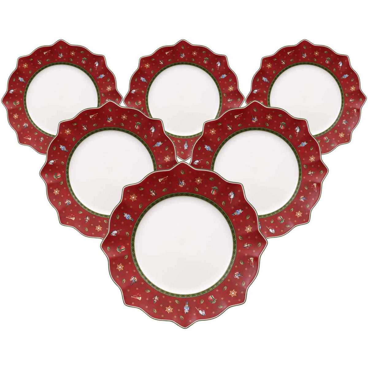 SPEISETELLER Toy's Delight rot ø 28,4 cm 6er Set - Rot, Keramik (28.4cm) - Villeroy & Boch