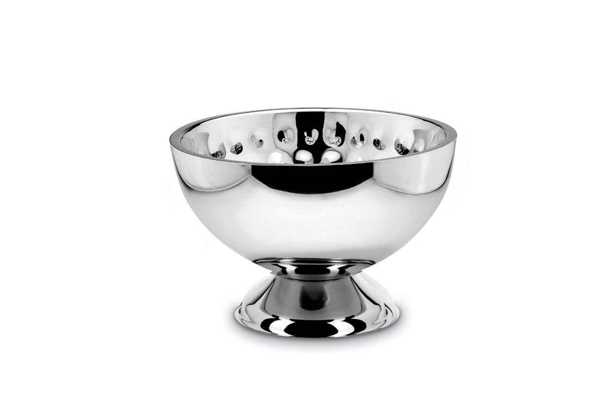 CHAMPAGNER-/FLASCHENKÜHLER Bowl Hammerschlag-Optik (H) 32 x (Ø) 32 cm - Silberfarben, Paraffin (32/32cm) - Hermann Bauer jun. Kollektion GmbH