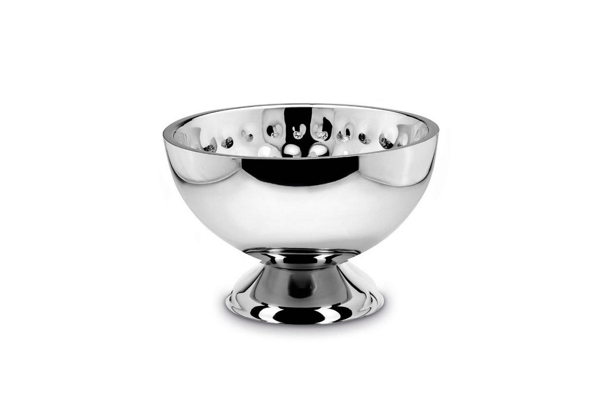 CHAMPAGNER-/FLASCHENKÜHLER Bowl Hammerschlag-Optik (H) 32 x (Ø) 32 cm - Silberfarben, Paraffin (32/32cm) - Hermann Bauer jun. Kollektion GmbH