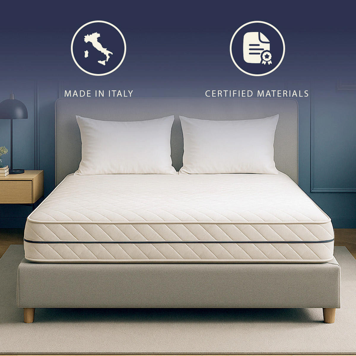 MATRATZE 120x200 mit Taschenfedern und Waterfoam | Höhe 24 cm | Orthopädisch und Hypoallergen - Weiß, Textil (120/200cm) - The White Stone