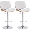 BARHOCKER 2er Set Stoff Walnuss/Creme - Chromfarben/Walnussfarben, Textil/Metall (50/94/50cm) - CLP