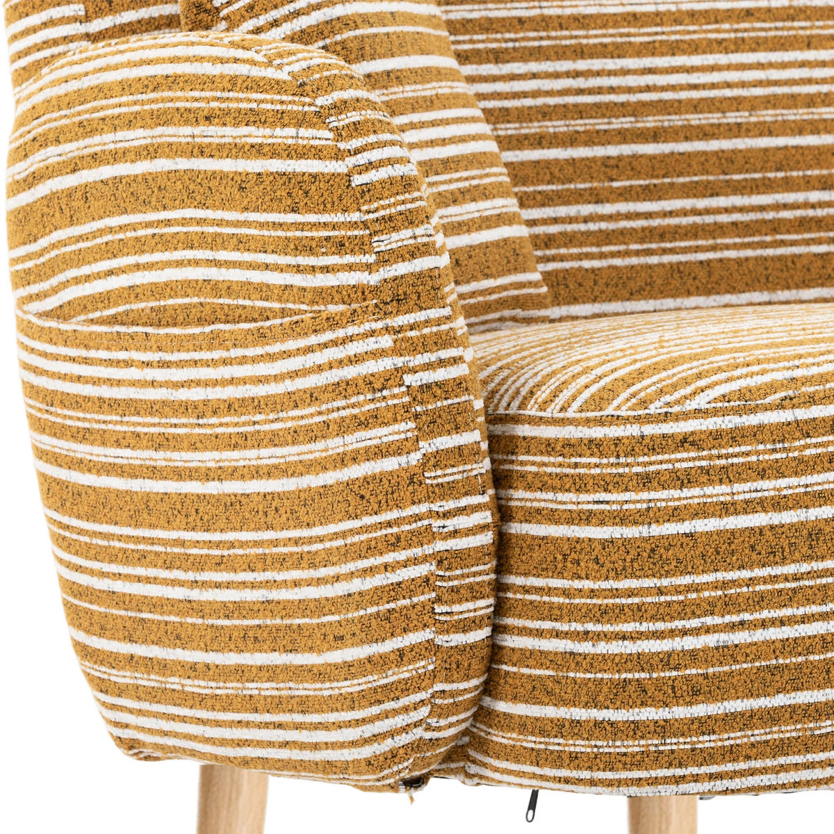 2-SITZER-SOFA aus Bouclé 121x81,5x87 cm mit Seitentaschen, senfgelb - Gelb, Textil (81.5/87/121cm)