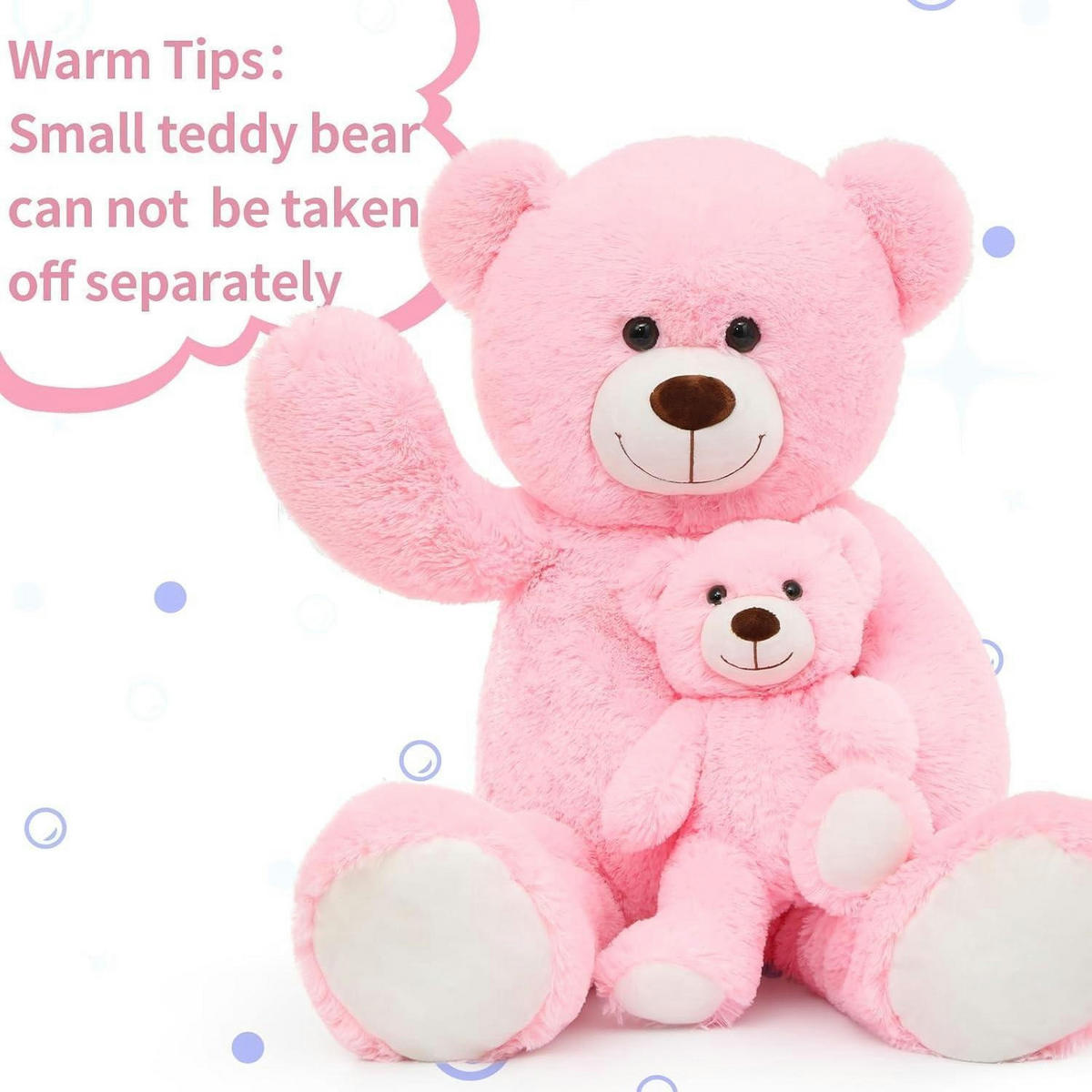 STOFFTIER Teddybär 2-teiliges Set 100 cm Rosa - Rosa, Textil (45/100cm)