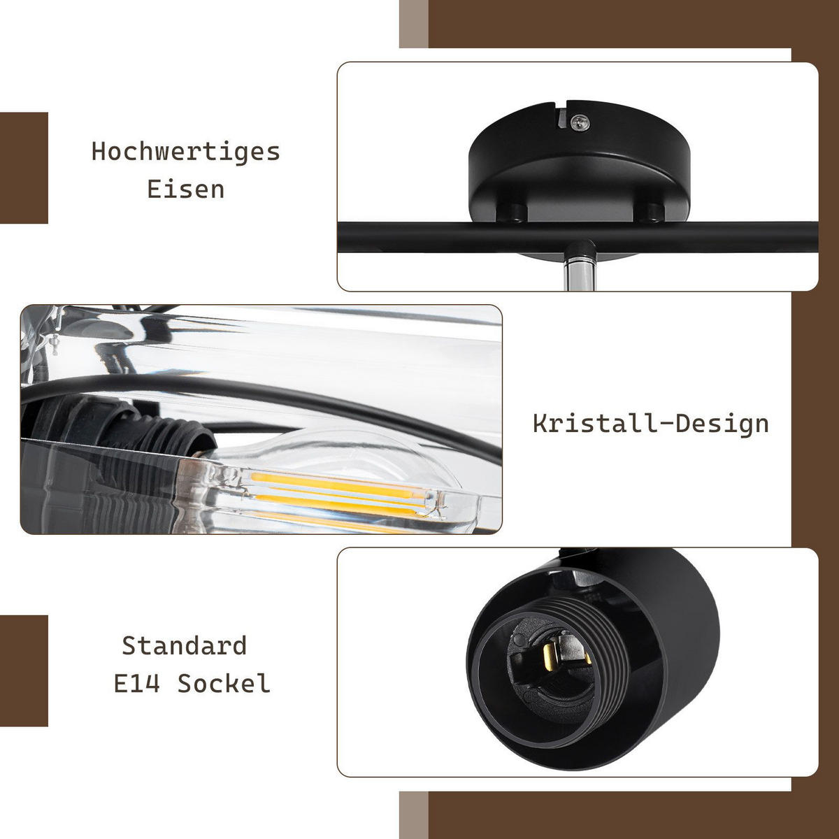 DECKENLEUCHTE Lewellen 40/16/21cm - Schwarz, Metall (40/16/21cm) - Nettlife