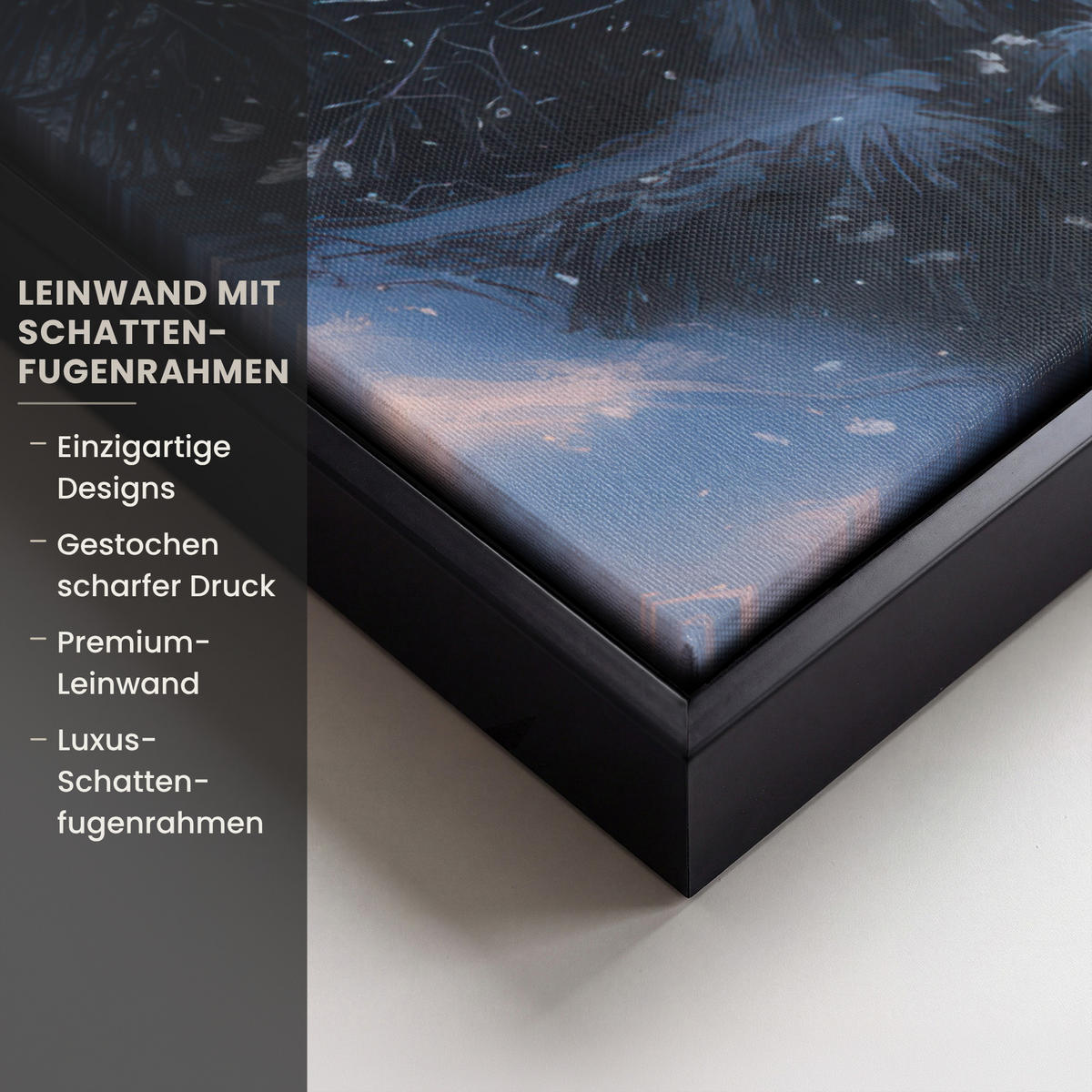 LEINWAND Bilder mit Rahmen - Weihnachtszug - Schnee - Winter - Weihnachten - 80x60 - Dunkelrot, Textil (80/60cm) - MuchoWow