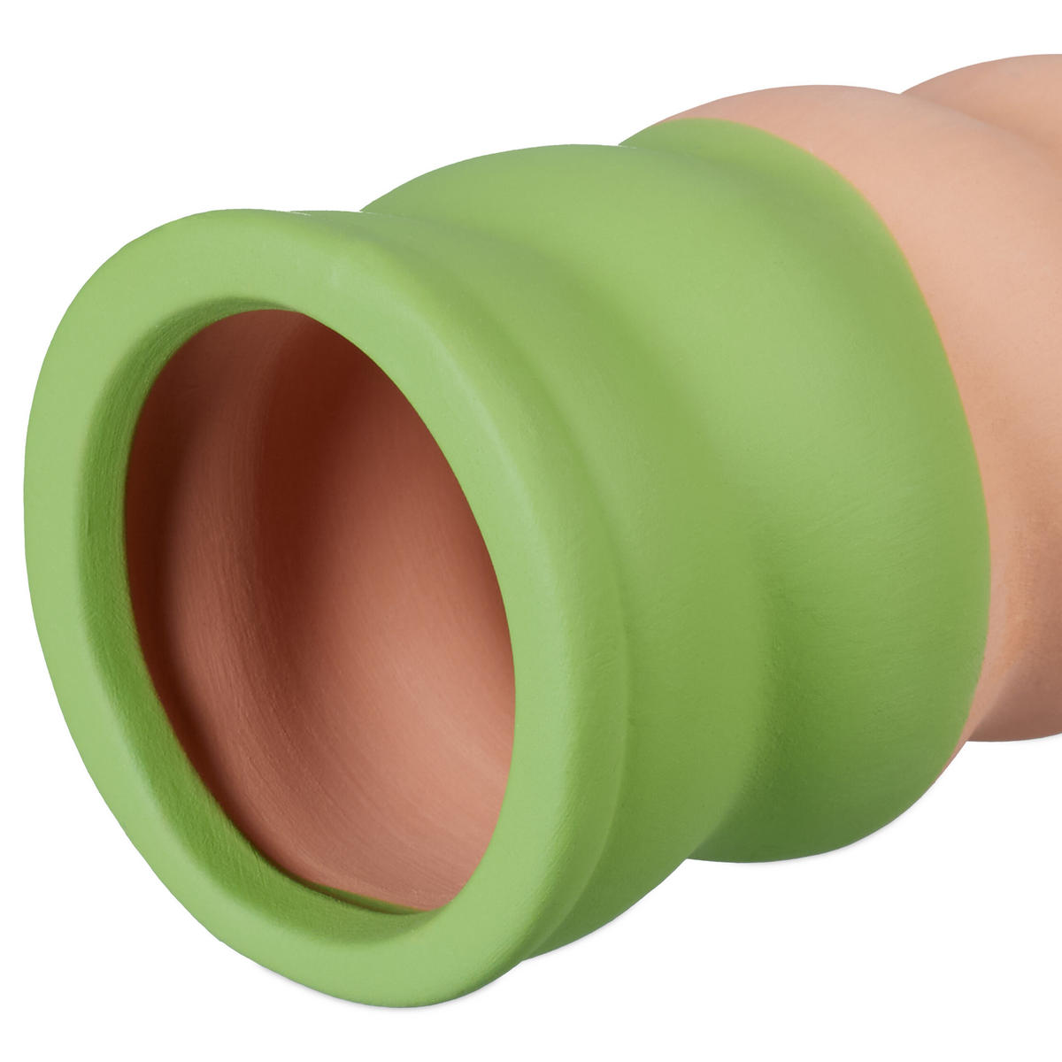 4XTONKEGEL - Hellbraun/Grün, Keramik (4.5/11.5/4.5cm) - Relaxdays
