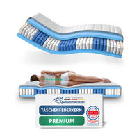 TASCHENFEDERKERNMATRATZE Premium 140/200 cm H2 - 24cm Höhe & Tencel Bezug - Weiß, Textil (140/200cm) - AM Qualitätsmatratzen