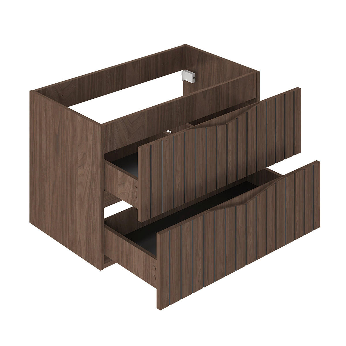 WASCHTISCH 80cm Siena Holz und Schwarz - Schwarz, Holzwerkstoff (80/50/45.8cm) - Petits-meubles