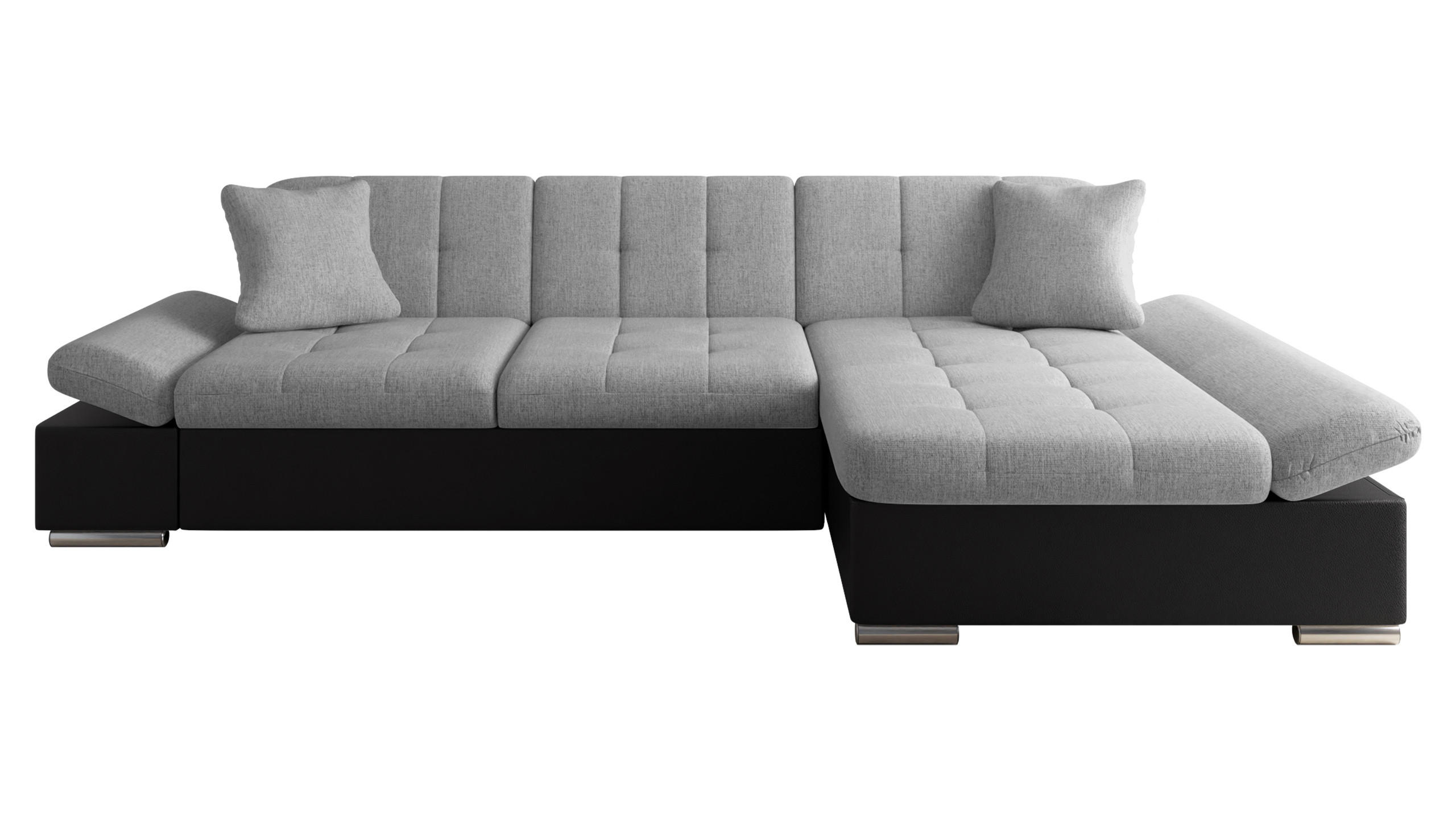 ECKSOFA Malwi, Seite: Rechts - Schwarz/Grau, Holz/Textil (278/161cm) - MIRJAN24