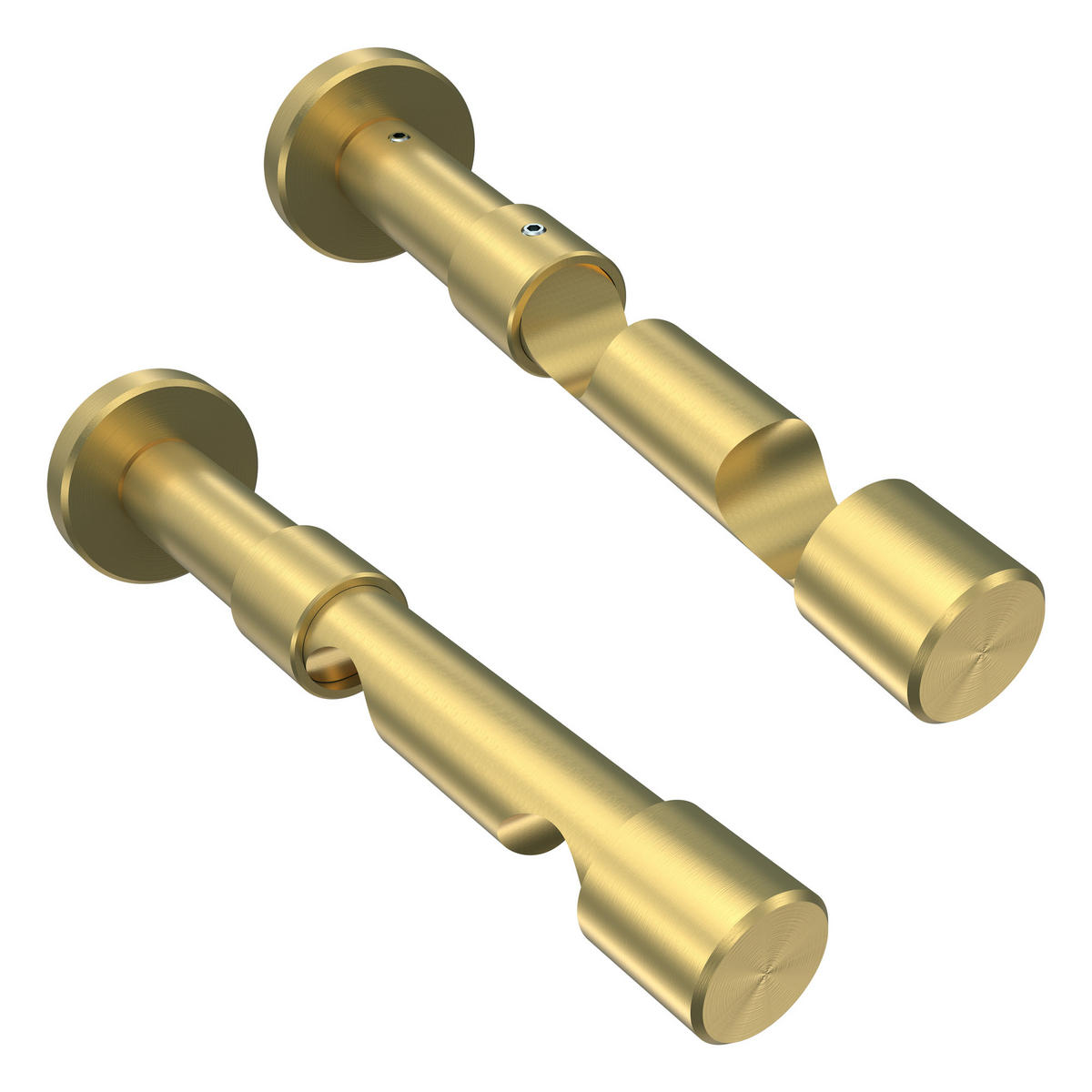 GARDINENSTANGE INNENLAUF Prestige Santo 100 cm, 2-läufig, 20 mm Ø Messing-Optik - Messingfarben, Metall (100cm) - INTERDECO