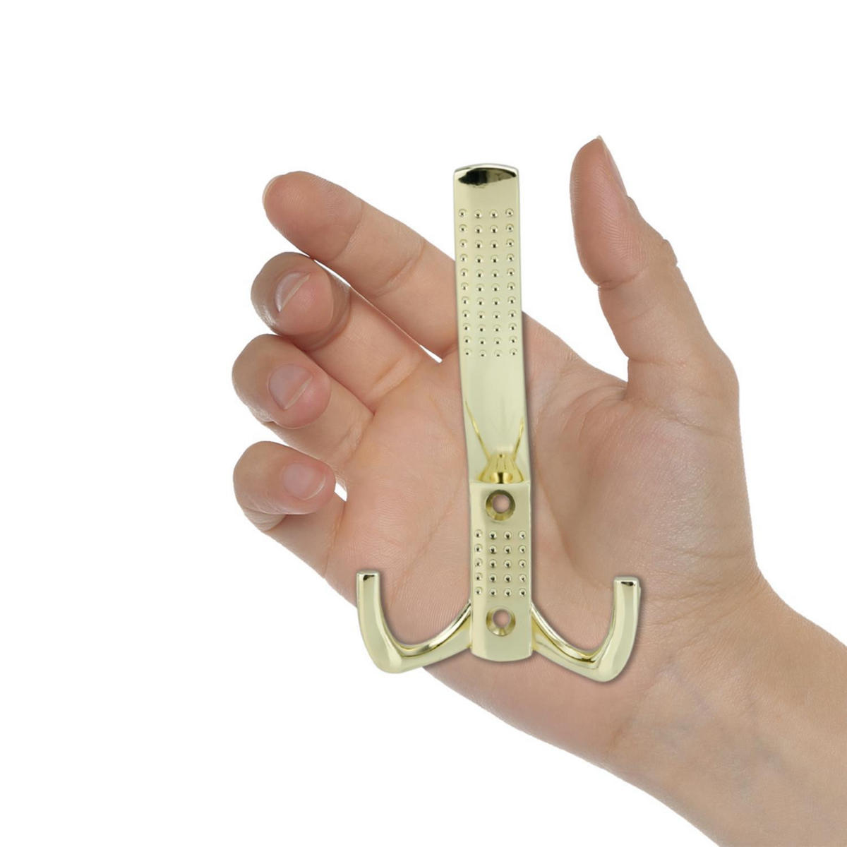 DOPPEL GARDEROBENHAKEN 7.58 / 1.69 / 14.28 cm - Goldfarben, Metall (1.69/14/7.58cm) - Intirilife