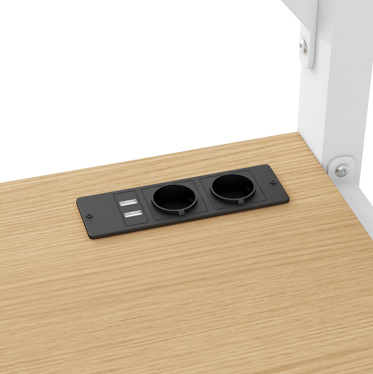 HOCHBETT 140/200 cm aus Metall und MDF mit LED, USB, Schreibtisch und Stauraum Weiß - Weiß, Holzwerkstoff (140/200cm) - Modenvie