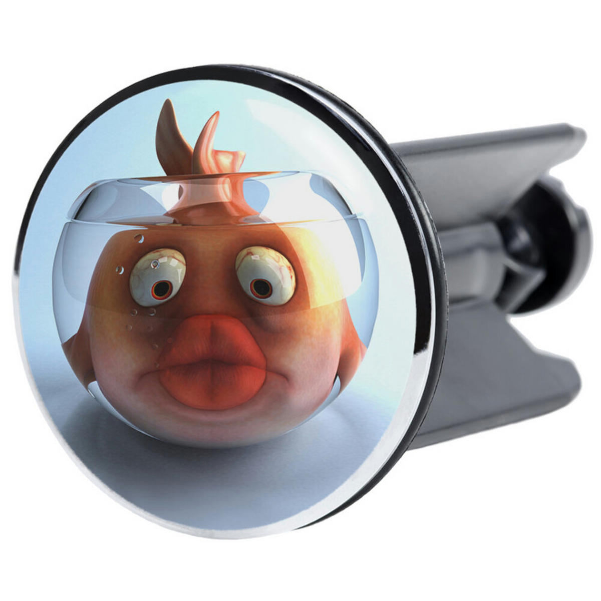 WASCHBECKENSTÖPSEL Goldfisch - Orange, Kunststoff/Metall (4/7/7cm) - Sanilo