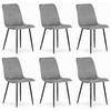 STUHL ORSARA 6-er Set, Grau, mit Samtstoff gepolstert - Schwarz, Textil/Metall (54/88/60cm) - Komodee