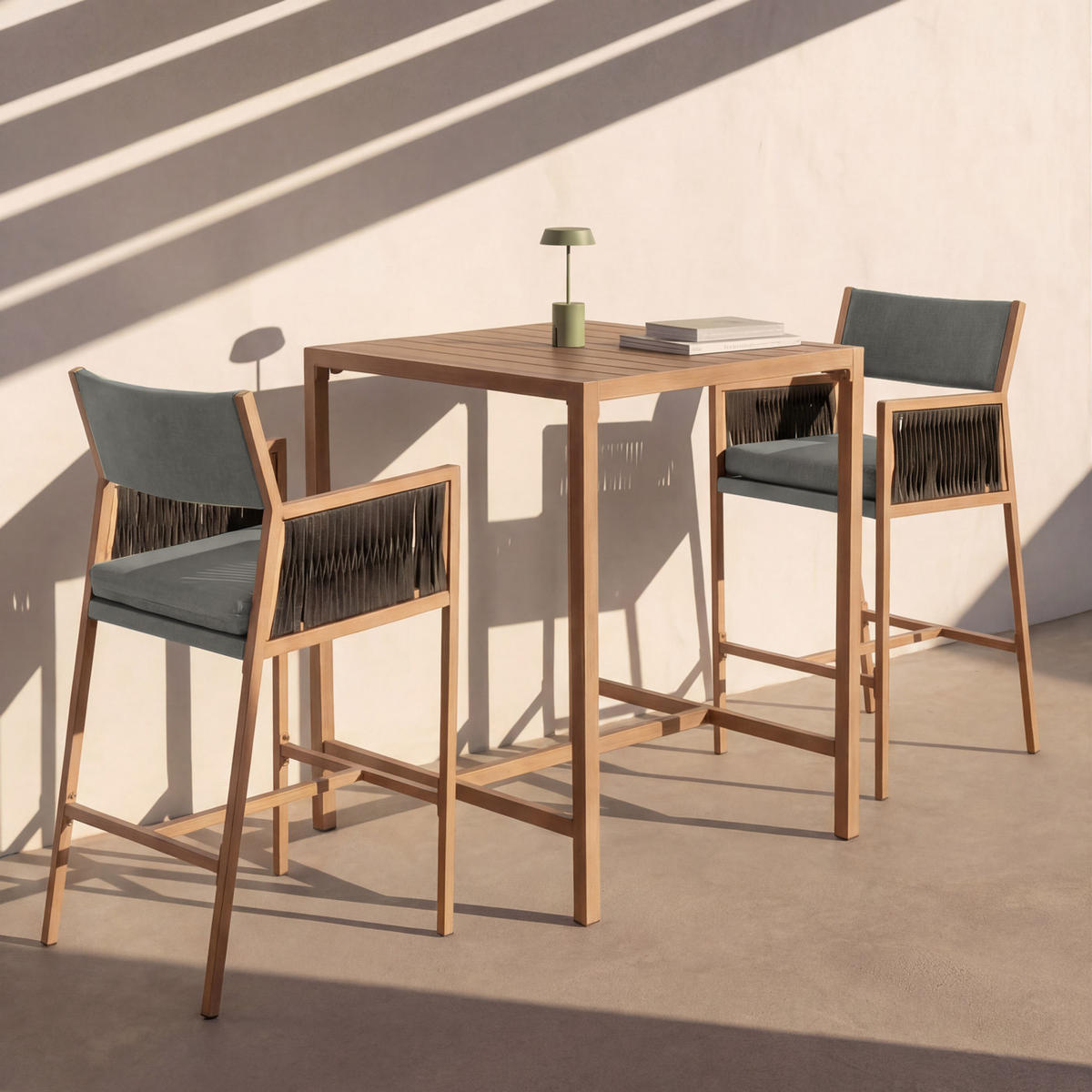 BARSET hranatý, sivý, sada 3 ks - sivá, textil (90/90/115cm) - MCW