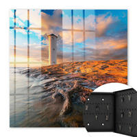 SCHLÜSSELBOX Schwarz 30x30 cm- Türöffnung nach rechts - Leuchtturm - Blau, Metall (30/30/5cm) - TULUP
