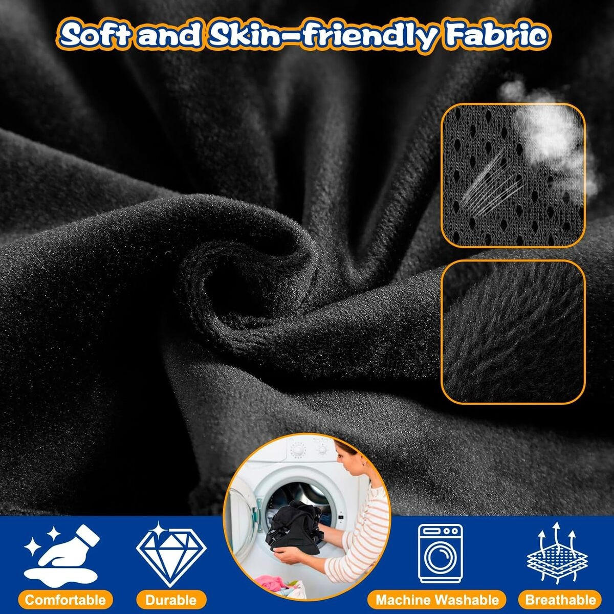 REISEBETT 75/40 cm Schwarz - Schwarz, Textil