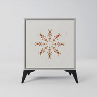 SIDEBOARD DAILY HARMONY, Grau, 57,5x42x70,5 cm, Schwarze Metall-Sternfüße - Multicolor/Schwarz, Holzwerkstoff/Metall (57.5/70.5/42cm) - SpaceRebels