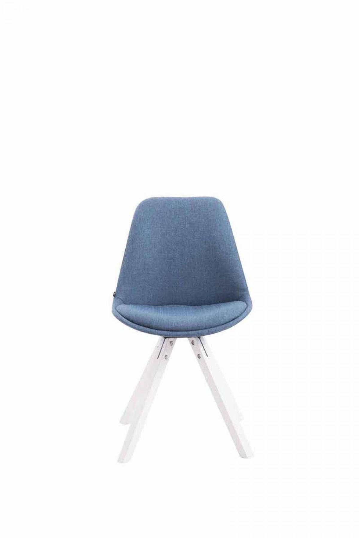 STUHL Stoff blau - Blau/Weiß, Holz/Textil (48/84/56cm) - CLP