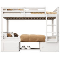 ETAGENBETT 90/200 cm in Weiß mit Stauraum und teilbar in 2 Einzelbetten - Weiß, Holzwerkstoff (90/200cm) - BEAOK
