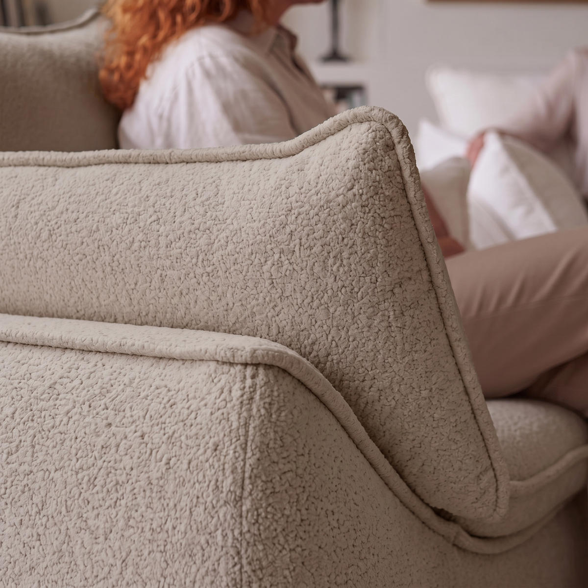 SESSEL MELANI Velours Beige - Chromfarben/Beige, Holz/Textil (140/90/85cm) - Muffo