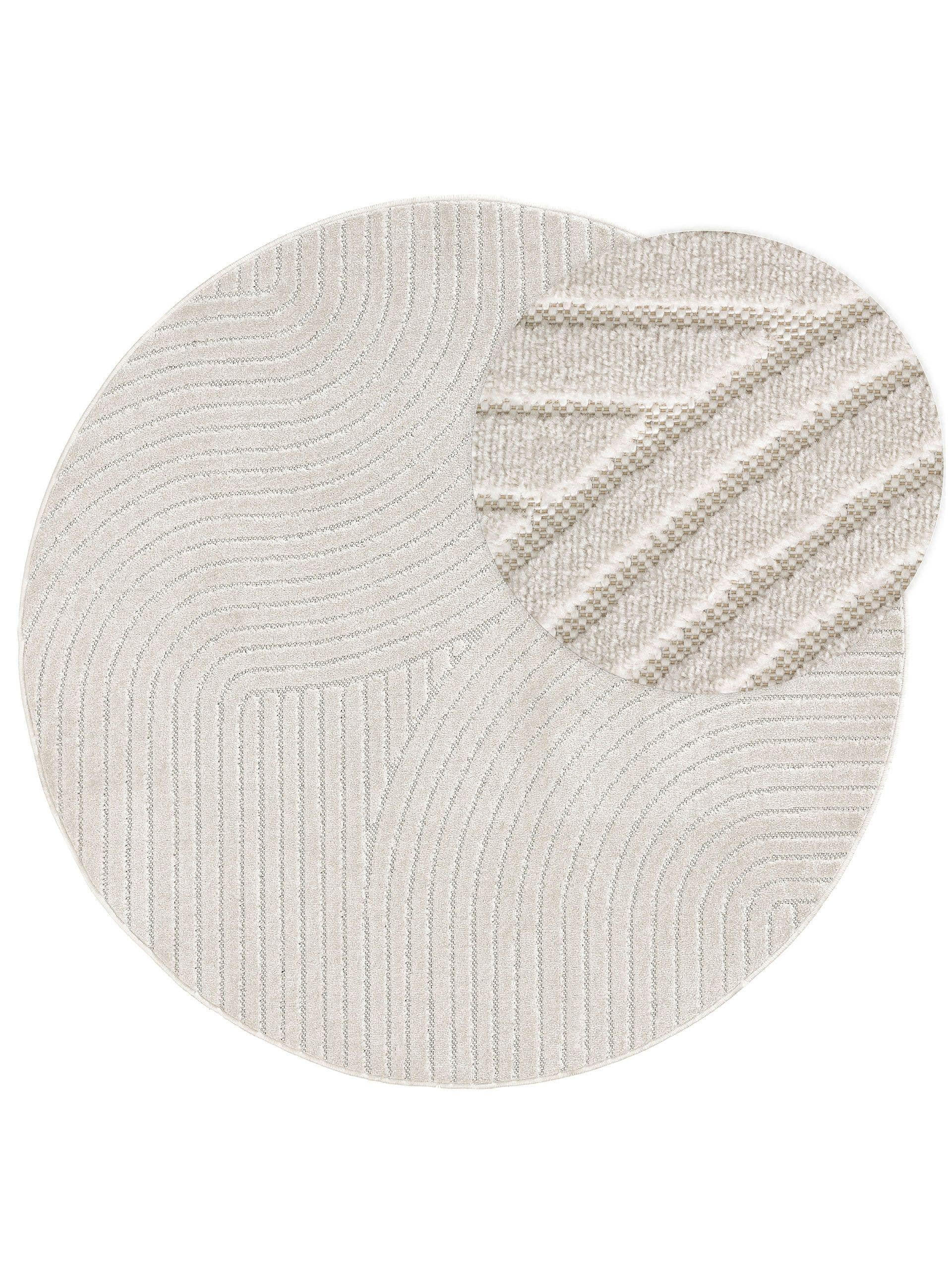 OUTDOORTEPPICH rund Mars Cream ø 160 cm rund - Creme, Textil (160/160cm) - benuta Pop
