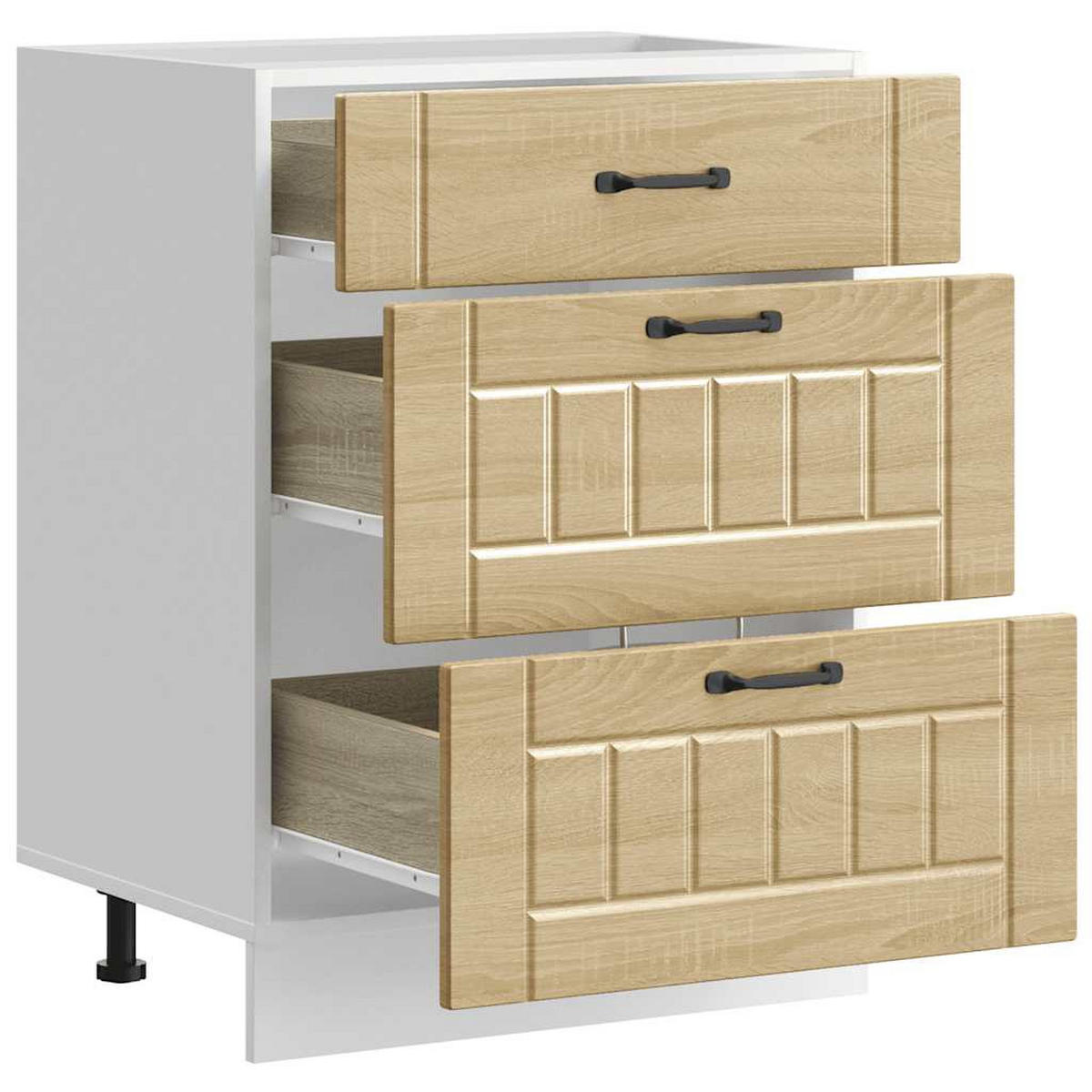KÜCHEN-UNTERSCHRANK Lucca Sonoma-Eiche Holzwerkstoff - Braun, Holzwerkstoff (46/81.5/60cm) - vidaXL