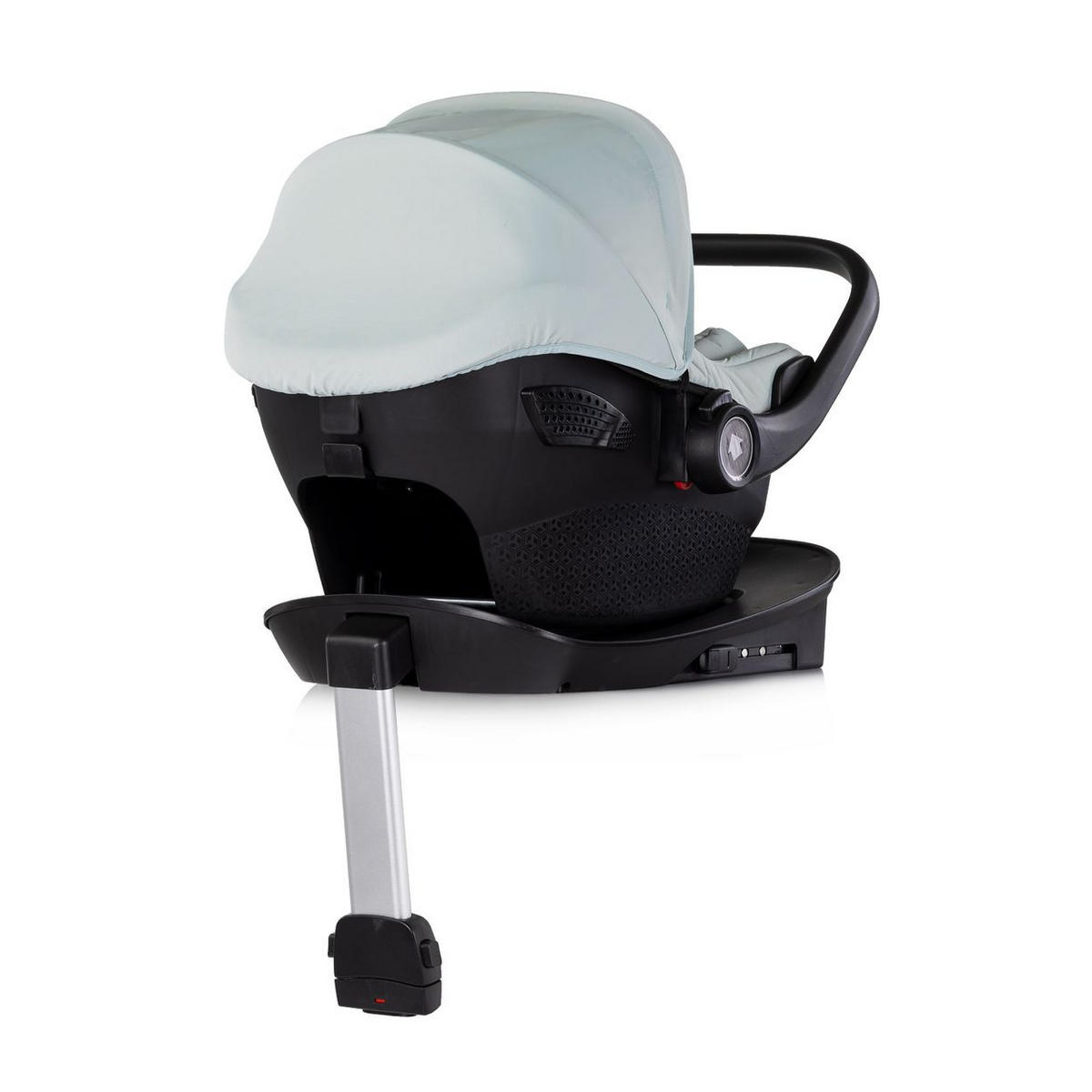BABYSCHALE Perl Set Isofixstation 40-85cm grün i-Size, Sonnendach, 3-Punkt-Gurt, verstellbare Kopfstütze, Tragegriff - Grün, Kunststoff (43/56/60cm) - Chipolino