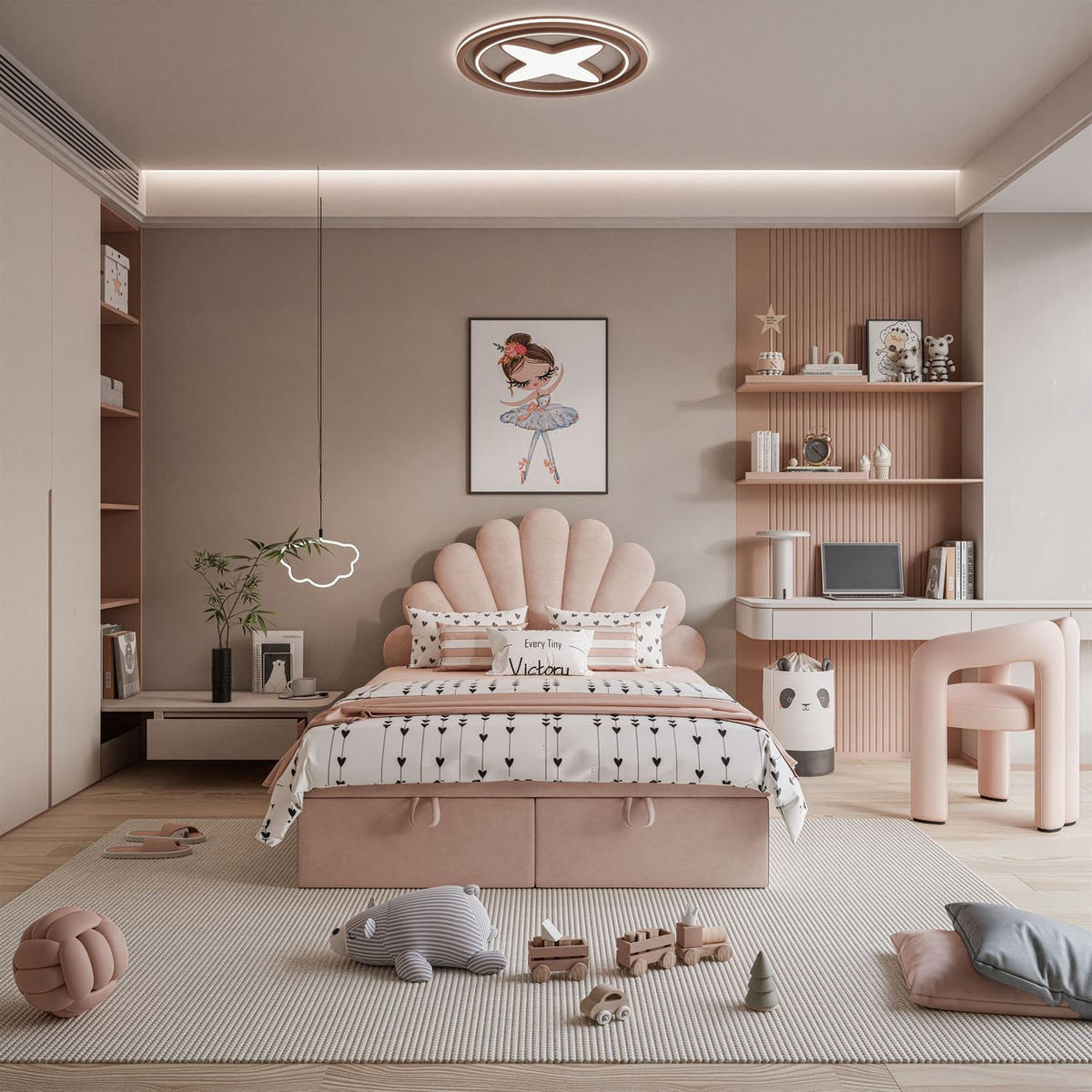 KONTINENTALBETT ASHLEY II mit Federkernmatratze 140x200 cm, Stoff: Magic Velvet 2253, Topper: ja - Rosa, Textil (140/200cm) - Lookway