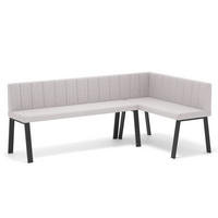 ECKBANK rechts MONO Y Webstoff gesteppt, 142/196 cm Beige - Beige, Textil/Metall (142/196cm) - Idohome
